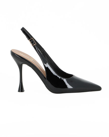 Immagine di MISS GLOBO - Décolleté slingback nera in vernice con sottopiede in VERA PELLE, tacco 9,5CM