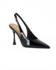 Immagine di MISS GLOBO - Décolleté slingback nera in vernice con sottopiede in VERA PELLE, tacco 9,5CM