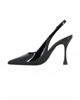 Immagine di MISS GLOBO - Décolleté slingback nera in vernice con sottopiede in VERA PELLE, tacco 9,5CM