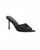 Immagine di MY JEWELS - Sabot mules nero a punta con fascia trasparente in strass, tacco 8,5CM