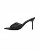 Immagine di MY JEWELS - Sabot mules nero a punta con fascia trasparente in strass, tacco 8,5CM