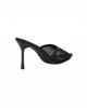 Immagine di MY JEWELS - Sabot mules nero a punta con fascia trasparente in strass, tacco 8,5CM