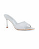 Immagine di MY JEWELS - Sabot mules argento a punta con fascia trasparente in strass, tacco 8,5CM