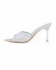 Immagine di MY JEWELS - Sabot mules argento a punta con fascia trasparente in strass, tacco 8,5CM