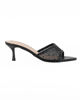 Immagine di TATOO - Sabot mules nero a punta con fascia trasparente in strass, tacco 6CM