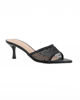 Immagine di TATOO - Sabot mules nero a punta con fascia trasparente in strass, tacco 6CM