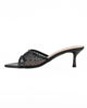 Immagine di TATOO - Sabot mules nero a punta con fascia trasparente in strass, tacco 6CM