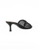 Immagine di TATOO - Sabot mules nero a punta con fascia trasparente in strass, tacco 6CM