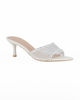 Immagine di TATOO - Sabot mules bianco a punta con fascia trasparente in strass, tacco 6CM