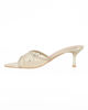 Immagine di TATOO - Sabot mules oro a punta con fascia trasparente in strass, tacco 6CM