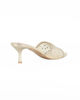 Immagine di TATOO - Sabot mules oro a punta con fascia trasparente in strass, tacco 6CM
