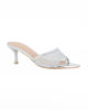 Immagine di TATOO - Sabot mules argento a punta con fascia trasparente in strass, tacco 6CM