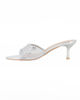 Immagine di TATOO - Sabot mules argento a punta con fascia trasparente in strass, tacco 6CM