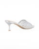 Immagine di TATOO - Sabot mules argento a punta con fascia trasparente in strass, tacco 6CM