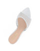 Immagine di TATOO - Sabot mules argento a punta con fascia trasparente in strass, tacco 6CM