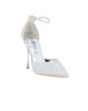 Immagine di MISS GLOBO - Décolleté argento in lurex con cinturino alla caviglia e sottopiede in memory foam, tacco 10,5CM