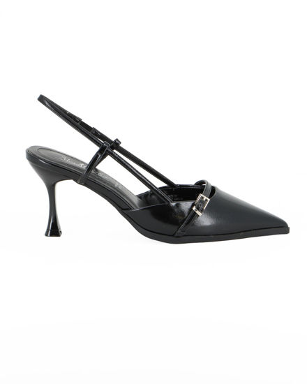 Immagine di MISS GLOBO - Décolleté slingback nera con sottopiede in memory foam e cinturino frontale, tacco 7,5CM