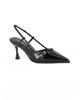 Immagine di MISS GLOBO - Décolleté slingback nera con sottopiede in memory foam e cinturino frontale, tacco 7,5CM