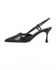 Immagine di MISS GLOBO - Décolleté slingback nera con sottopiede in memory foam e cinturino frontale, tacco 7,5CM