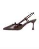 Immagine di MISS GLOBO - Décolleté slingback marrone con sottopiede in memory foam e cinturino frontale, tacco 7,5CM
