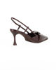 Immagine di MISS GLOBO - Décolleté slingback marrone con sottopiede in memory foam e cinturino frontale, tacco 7,5CM