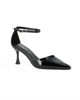Immagine di MISS GLOBO - Décolleté nera in vernice con cinturino alla caviglia e sottopiede in memory foam, tacco 7,5CM