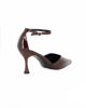 Immagine di MISS GLOBO - Décolleté marrone in vernice con cinturino alla caviglia e sottopiede in memory foam, tacco 7,5CM