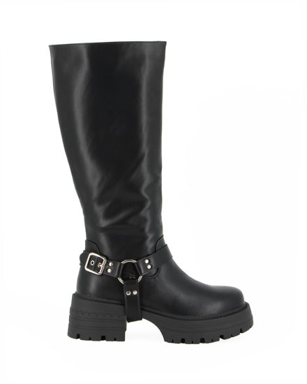 Immagine di MISS GLOBO - Stivale nero con zip laterale e suola track, tacco 5,5CM