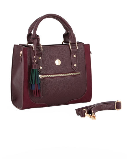 Immagine di BORSA A MANO C/LATI SCAMOSCIATI+PENNACC.