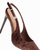 Immagine di MISS GLOBO - Décolleté slingback marrone in velluto con lavorazione floreale e sottopiede in VERA PELLE, tacco 10,5CM