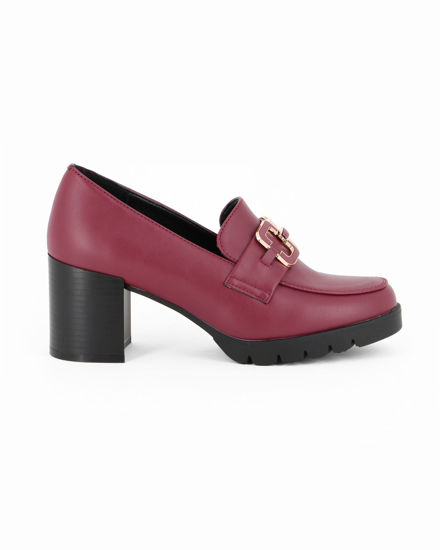 Immagine di MISS GLOBO - Mocassino bordeaux con morsetto e sottopiede in memory soft, tacco 7CM