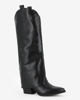 Immagine di ZOE - Stivale nero texano con risvolto e zip laterale, tacco 6CM