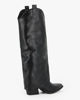 Immagine di ZOE - Stivale nero texano con risvolto e zip laterale, tacco 6CM