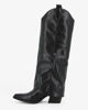 Immagine di ZOE - Stivale nero texano con risvolto e zip laterale, tacco 6CM