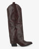 Immagine di ZOE - Stivale marrone texano con risvolto e zip laterale, tacco 6CM