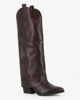 Immagine di ZOE - Stivale marrone texano con risvolto e zip laterale, tacco 6CM