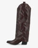 Immagine di ZOE - Stivale marrone texano con risvolto e zip laterale, tacco 6CM