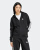 Immagine di ADIDAS - FELPA DONNA FULL ZIP CON CAPPUCCIO NERA ESSENTIALS 3- STRIPES FELPATA -JE1283