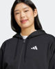 Immagine di ADIDAS - FELPA DONNA FULL ZIP CON CAPPUCCIO NERA ESSENTIALS 3- STRIPES FELPATA -JE1283