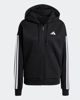 Immagine di ADIDAS - FELPA DONNA FULL ZIP CON CAPPUCCIO NERA ESSENTIALS 3- STRIPES FELPATA -JE1283