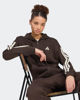 Immagine di ADIDAS - FELPA DONNA FULL ZIP CON CAPPUCCIO MARRONE ESSENTIALS 3- STRIPES - KX0784