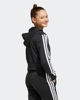 Immagine di ADIDAS - FELPA FULL ZIP CON CAPPUCCIO JUNIOR ( 7-15 ANNI)  ESSENTIALS NERA CON 3 BANDE BIANCHE , JJ0956