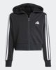 Immagine di ADIDAS - FELPA FULL ZIP CON CAPPUCCIO JUNIOR ( 7-15 ANNI)  ESSENTIALS NERA CON 3 BANDE BIANCHE , JJ0956