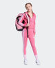 Immagine di ADIDAS - FELPA FULL ZIP CON CAPPUCCIO JUNIOR ( 7-15 ANNI)  ESSENTIALS ROSA CON 3 BANDE BIANCHE , JY4983