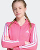 Immagine di ADIDAS - FELPA FULL ZIP CON CAPPUCCIO JUNIOR ( 7-15 ANNI)  ESSENTIALS ROSA CON 3 BANDE BIANCHE , JY4983