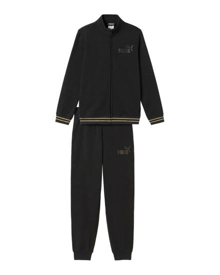 Immagine di PUMA - TUTA COMPLETA ESS+RHINESTONE NERA CON DETTAGLI DORATI DA DONNA, 696927-01