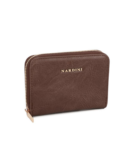 Immagine di NARDINI - Portacarte marrone con chiusura a zip