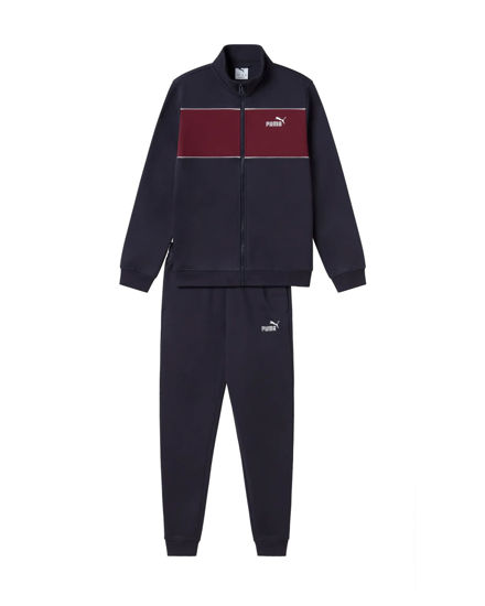 Immagine di PUMA - TUTA COMPLETA JUNIOR (7-16 ANNI) FULL ZIP ESSENTIALS BLU E BORDEAUX, 692205-16