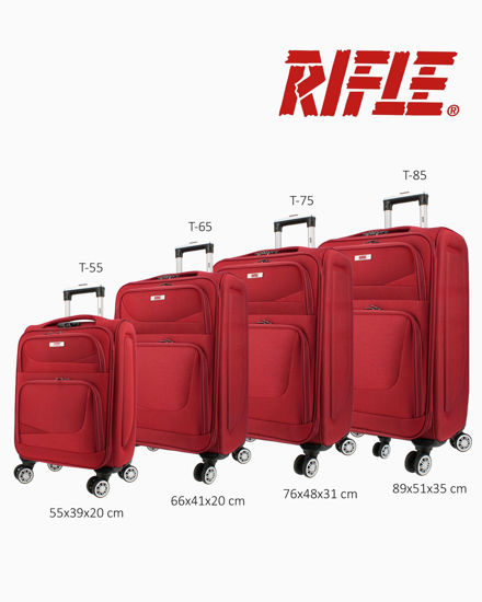Immagine di RIFLE - TROLLEY ROSSO IN TESSUTO CON DOPPIA TASCA FRONTALE  E 4 RUOTE