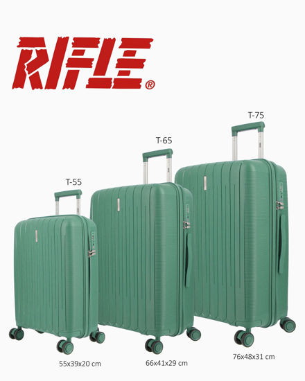 Immagine di RIFLE - TROLLEY VERDE IN PP 4 RUOTE CON COMBINAZIONE TSA